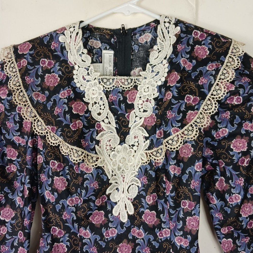 Gunne Sax Jessica McClintock Girls Dress Vintage Size 10 Lace Detail Tie Back - Picture 6 of 11